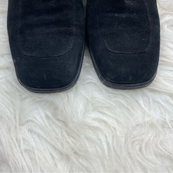 Vintage Aquatalia Slip On Suede Block Heel Loafers - Picture 3 of 9